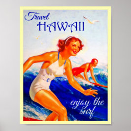 Travel Hawaii Vintag Poster