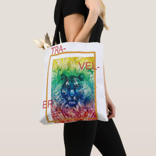 Travel Jungle Wild Tiger Tropical Blätter Tasche