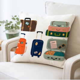 Travel Luggage Niedlich Suitcase Throw Kissen