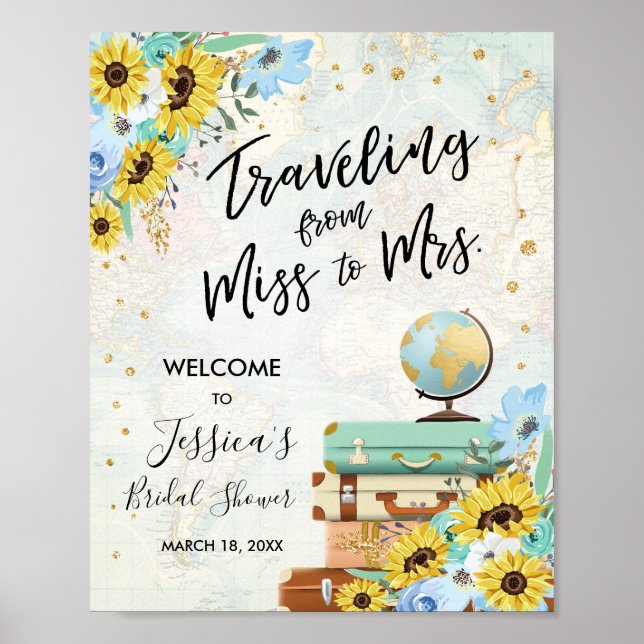 Travel Miss à Mme Fête des mariées Affiche de bien (Devant)