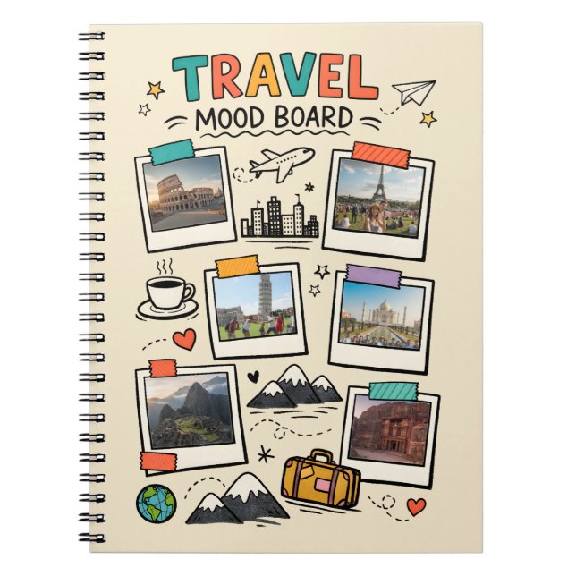 Travel Mood Board Dream Trip Journal Cover (Devant)