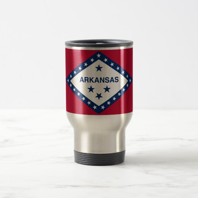 Travel Mug mit Flag Arkansas Staat - USA Reisebecher (Mittel)