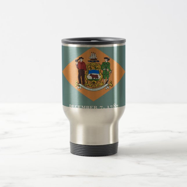 Travel Mug mit Flag Delaware Staat - USA Reisebecher (Mittel)