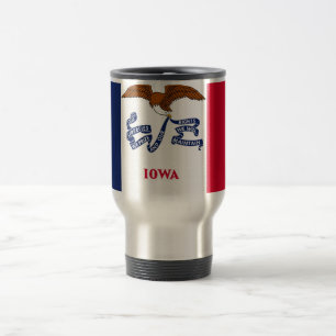 Travel Mug mit Flag Iowa Staat - USA Reisebecher