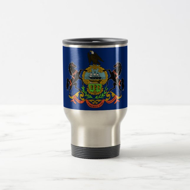 Travel Mug mit Flag Pennsylvania Staat - USA Reisebecher (Mittel)