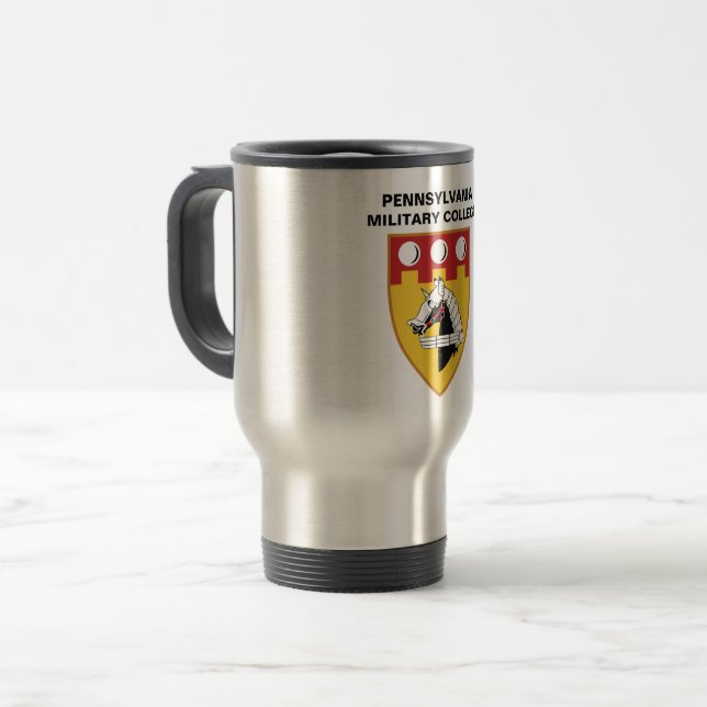 TRAVEL MUG W/PMC SIEGEL ('67 -'72) REISEBECHER (Vorderseite Links)
