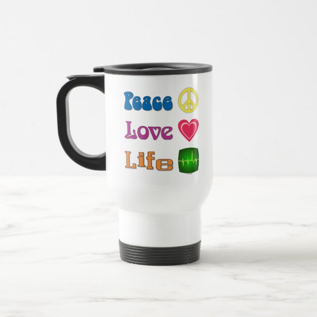 Travel mug with a pro-life message. reisebecher (Links)
