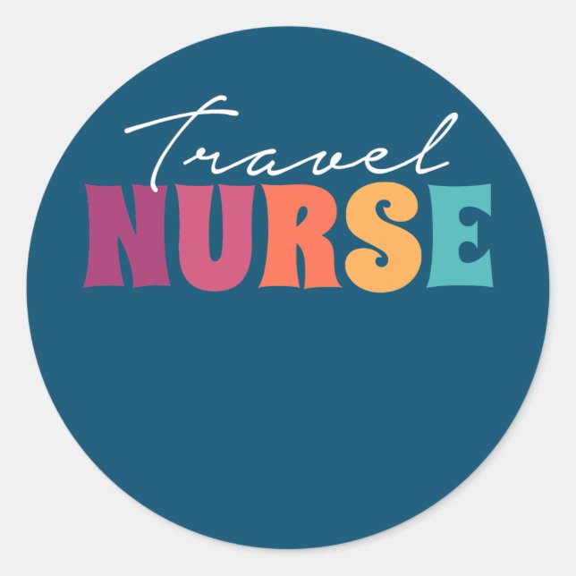 Travel Nurse RN Transport Travel Nursing Runder Aufkleber (Vorderseite)