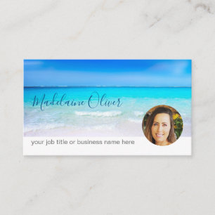 Travel Ocean Blue Photo Carte de visite profession