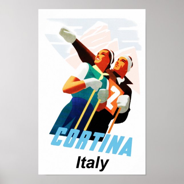 Travel poster for Cortina d'ampezzo, Italy (Vorne)