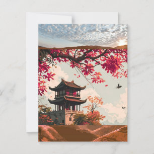 Travel Poster - Vietnam Wall Art Print, Illustrati Postkarte