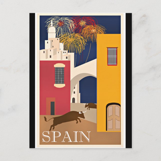 Travel Spain, vintage travel, Postkarte (Vorderseite)