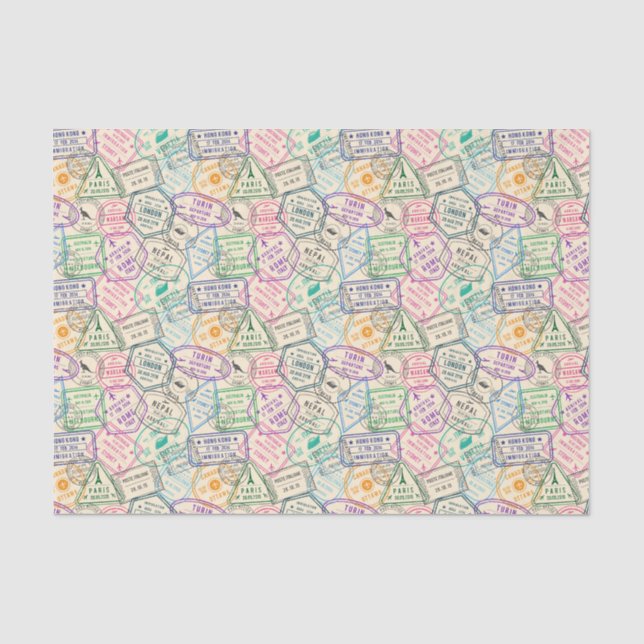 Travel Stamps Seidenpapier (Vorderseite)