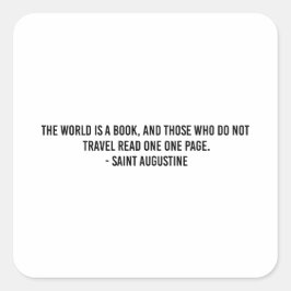Travel the world typography quadratischer aufkleber