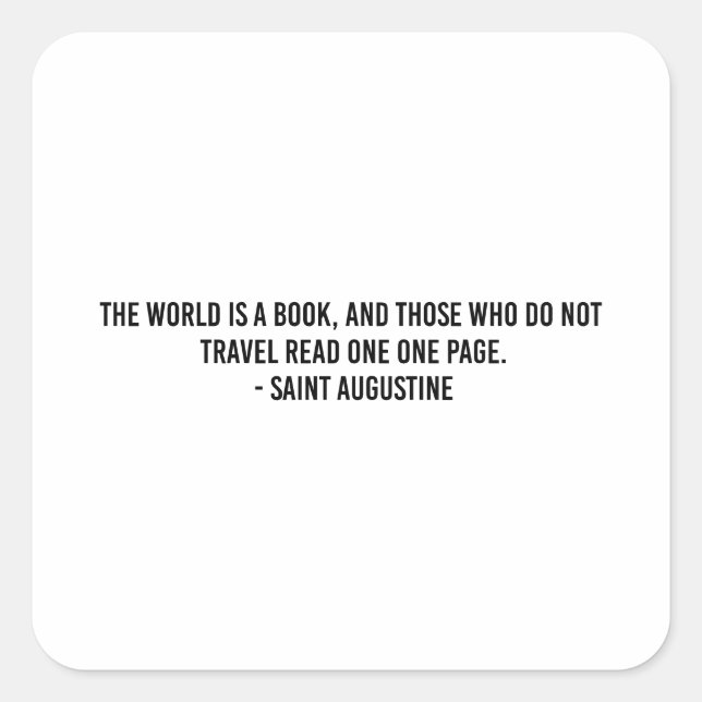 Travel the world typography quadratischer aufkleber (Vorderseite)