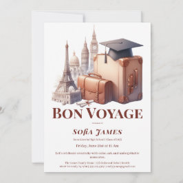 Travel Theme Graduation Party Invitation Einladung