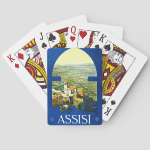 Travel Vintage Poster Assisi Italien Spielkarten