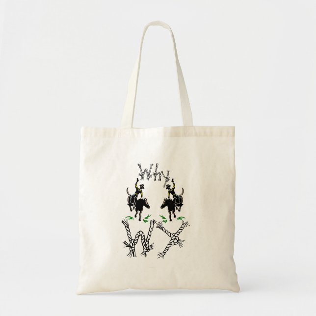 Travel Wyoming "Why WY" Cowboy Staat Souvenirgesch Tragetasche (Vorne)