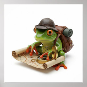 Traveler Frog Graphic Poster