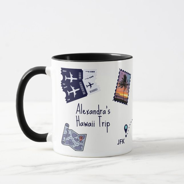 Traveler Trip Memories Personalized Tasse (Links)