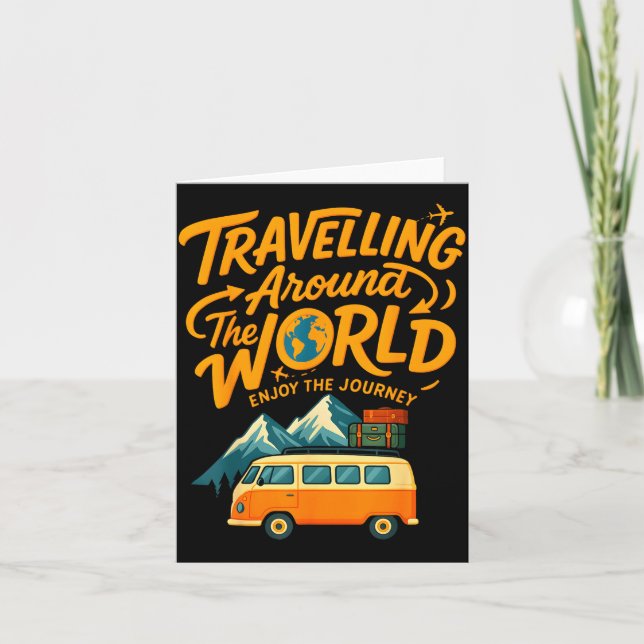 Traveling Around The World Van Life Adventure Desi Karte (Vorderseite)
