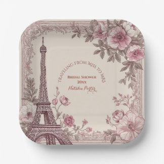 Traveling from Miss to Mrs Bridal Shower Paris  Pappteller