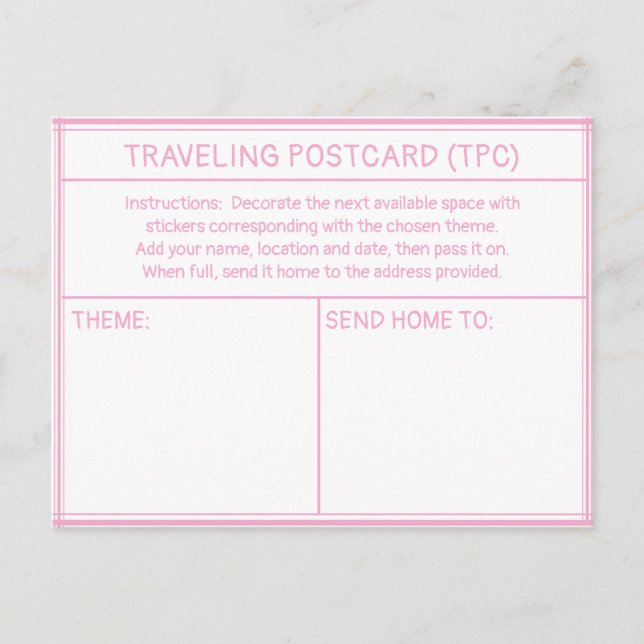 TRAVELING POSTCARD (TPC) POSTKARTE (Vorderseite)