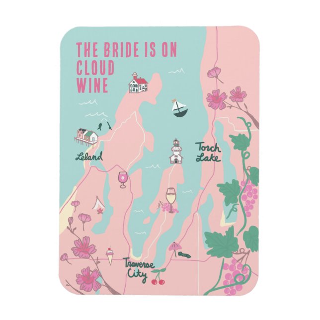 Traverse City Cloud Wine Bacheloretto Magnet (Vertikal)