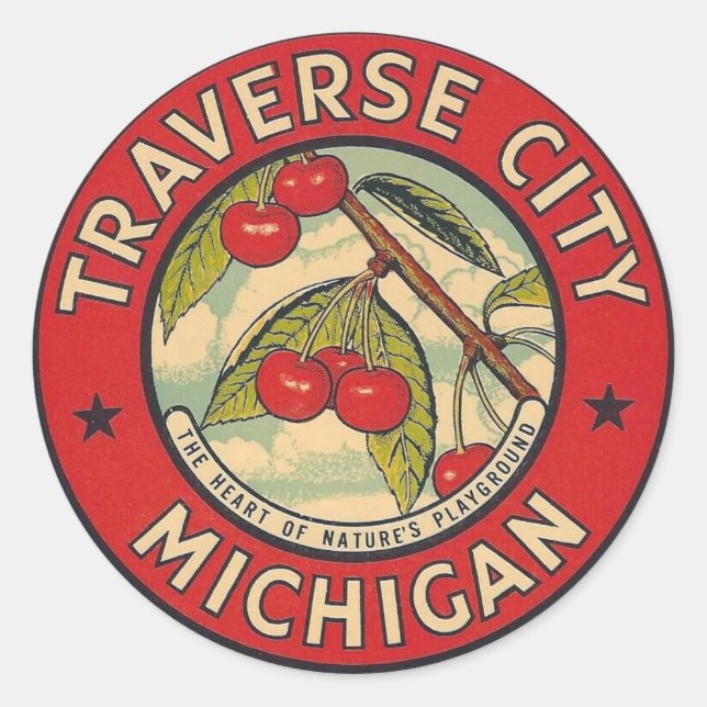 Traverse City, Michigan - Sticker (Devant)