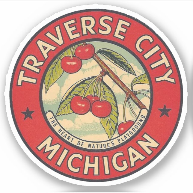 Traverse City, Michigan - Sticker (Devant)