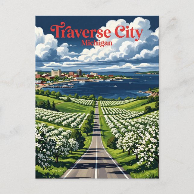 Traverse City USA Postkarte (Vorderseite)