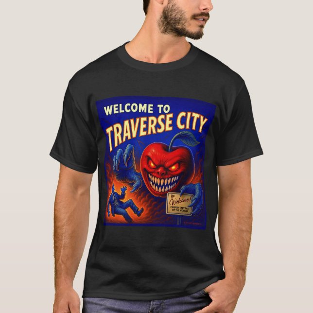 TRAVERSE STADT HALLOWEEN CHERRY. T-Shirt (Vorderseite)