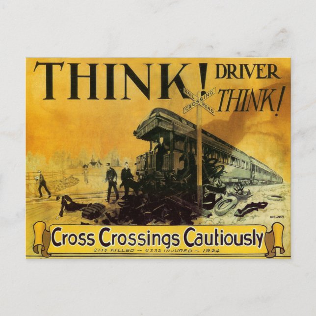 Traverser les passages à niveau Carte postale prud (Devant)