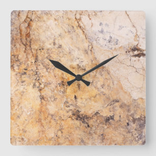 Travertine Stone Muster Akrylwall-Uhr Quadratische Wanduhr