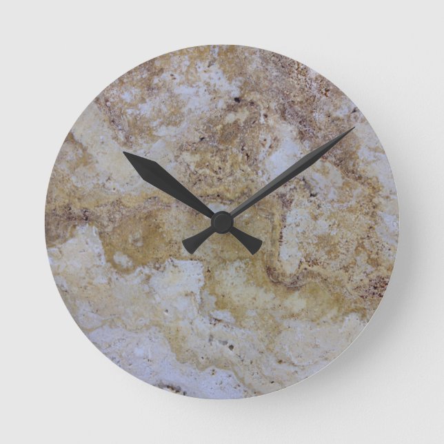Travertinsteinaussehen Runde Wanduhr (Vorderseite)