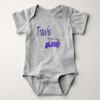 Travis-Name mit Feuerwehrfahrzeug, Baby-Bodysuit