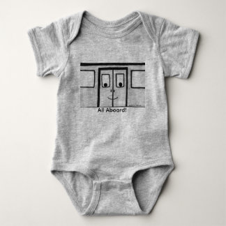 Travis the Train Door Baby Bodysuit Strampler