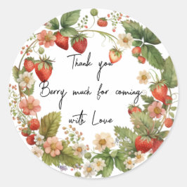 Trawbeere Danke Berry Much Runder Aufkleber
