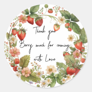 Trawbeere Danke Berry Much Runder Aufkleber