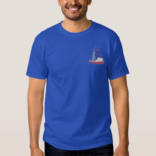 Trawler Besticktes T-Shirt (Vorderseite)