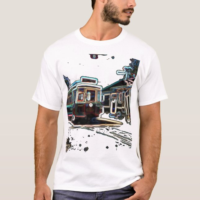 TRC Neon streetcar am Stn Men's Basic T - Shirt (Vorderseite)