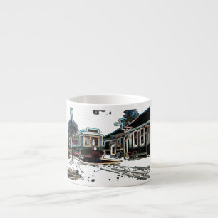 TRC Neon streetcar an der Tasse Espresso