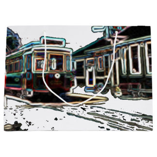 TRC Neon streetcar at stn Gift Bag Große Geschenktüte