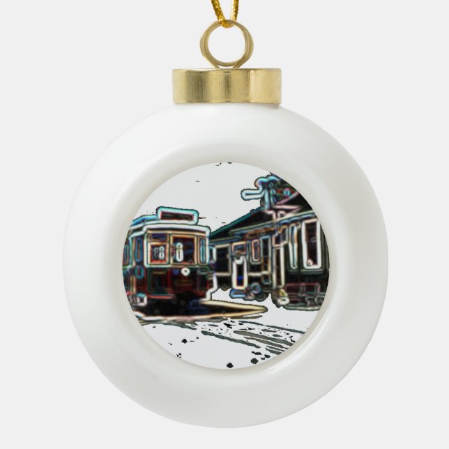 TRC Neon trcar à stn Ceramic Ball Ornement (Devant)