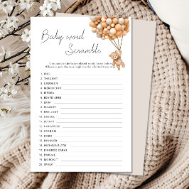 Trddy Bearly Wait Baby Shooting Word Scramble Game