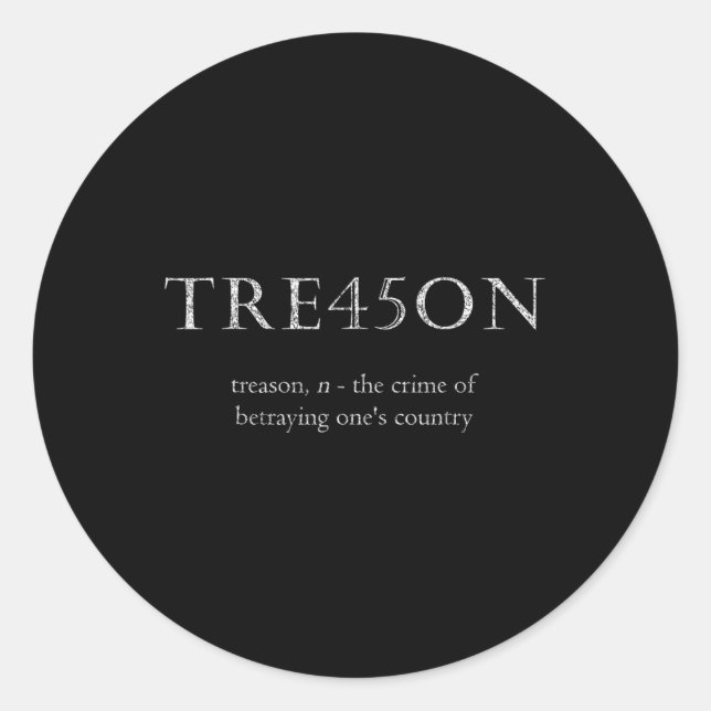 Tre45on Distressed Impeach Runder Aufkleber (Vorderseite)