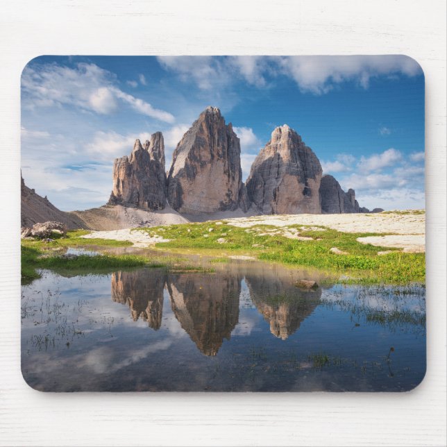 Tre Cime di Lavaredo/Drei Zinnen Dolomite mountain Mousepad (Vorne)