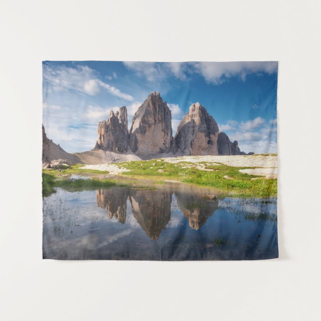 Tre Cime di Lavaredo/Drei Zinnen Dolomite mountain Wandteppich (Vorderseite (Horizontal))