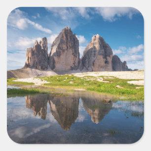Tre Cime di Lavaredo/Drei Zinnen Dolomitenberg Quadratischer Aufkleber