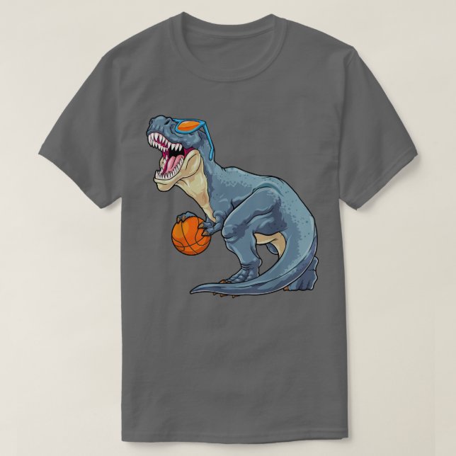 Tre Dinosaur Basketball Niedlich Sport Kleinkind P T-Shirt (Design vorne)
